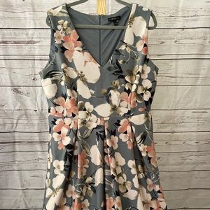 Lane Bryant Sleeveless gray and pink floral pattern.